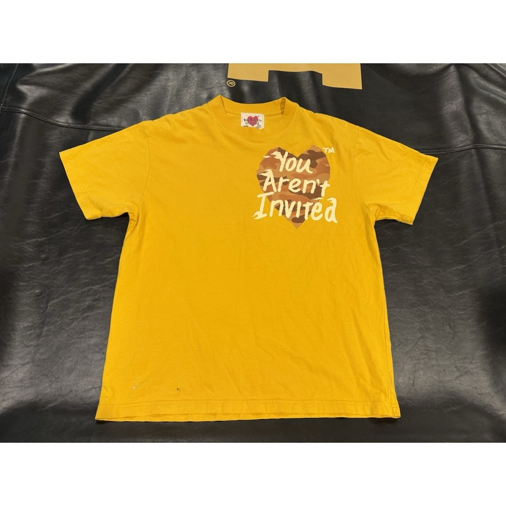 Hyde Park You Aren't Invited Double Sided Graphic T Shirt Mens Medium Orange